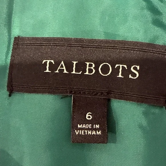 Vtg Talbots Green Old Money Tweed Basketweave Pencil Skirt Size‎ 6 Quiet Luxury - Picture 6 of 9